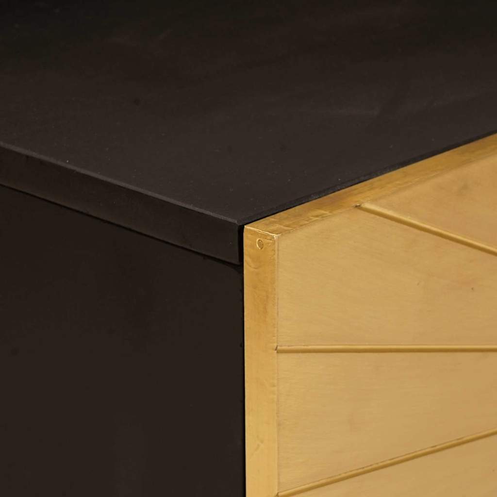 Coffee Table Black and Gold 100 x 54 x 40 cm Solid mango wood