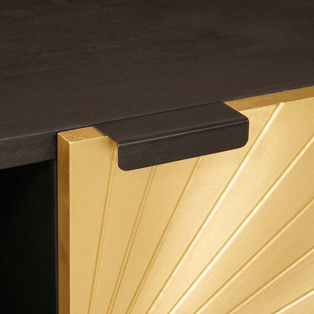 Coffee Table Black and Gold 100 x 54 x 40 cm Solid mango wood