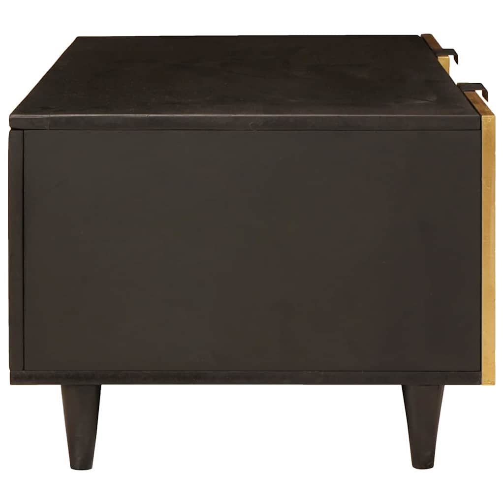 Coffee Table Black and Gold 100 x 54 x 40 cm Solid mango wood