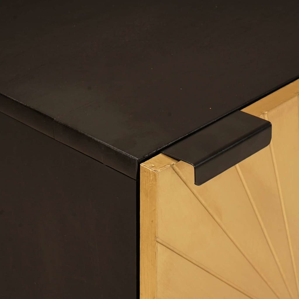 Bathroom Cabinet with Shelf Black and Gold 38 x 33 x 48 cm