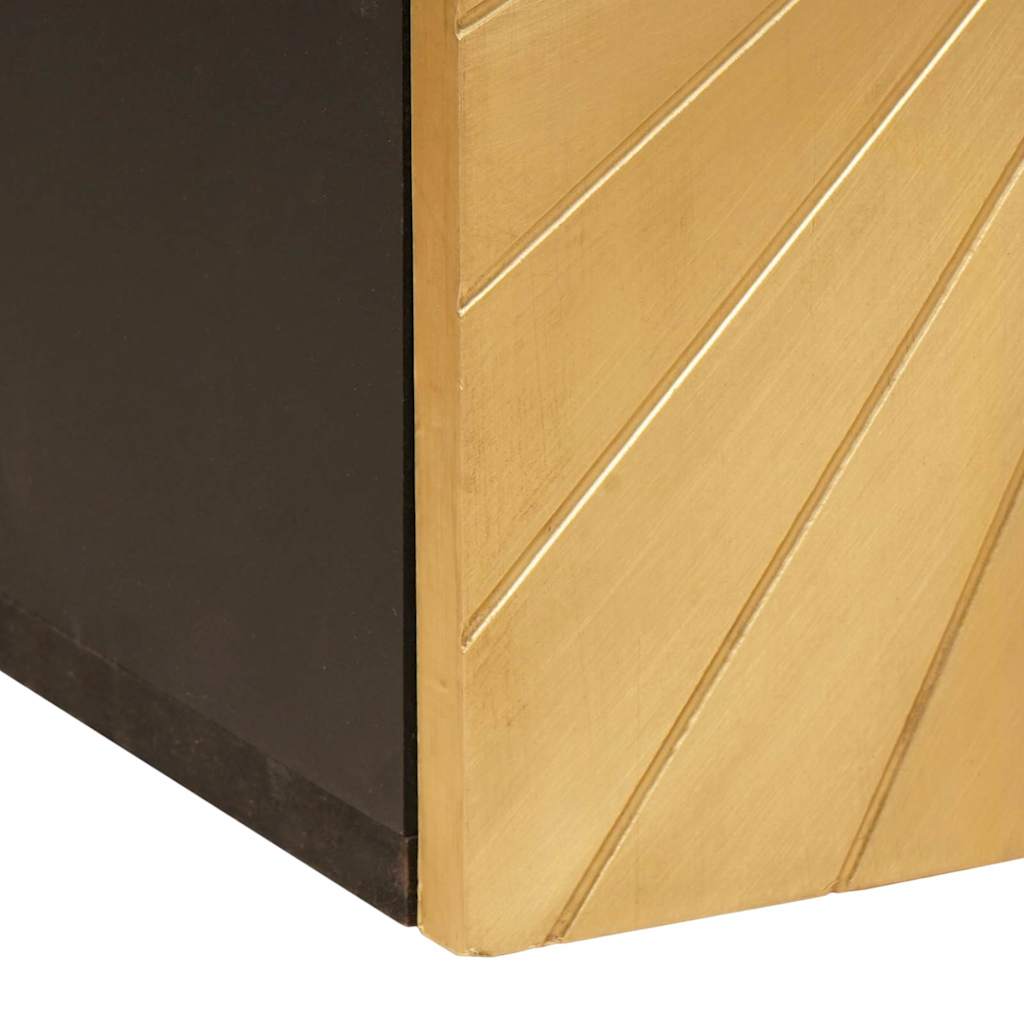 Bathroom Cabinet with Shelf Black and Gold 38 x 33 x 48 cm