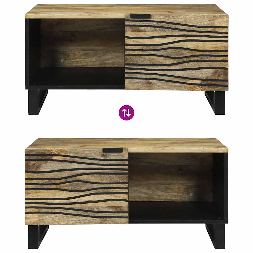 Coffee Table Brown and Black 80 x 50 x 40 cm