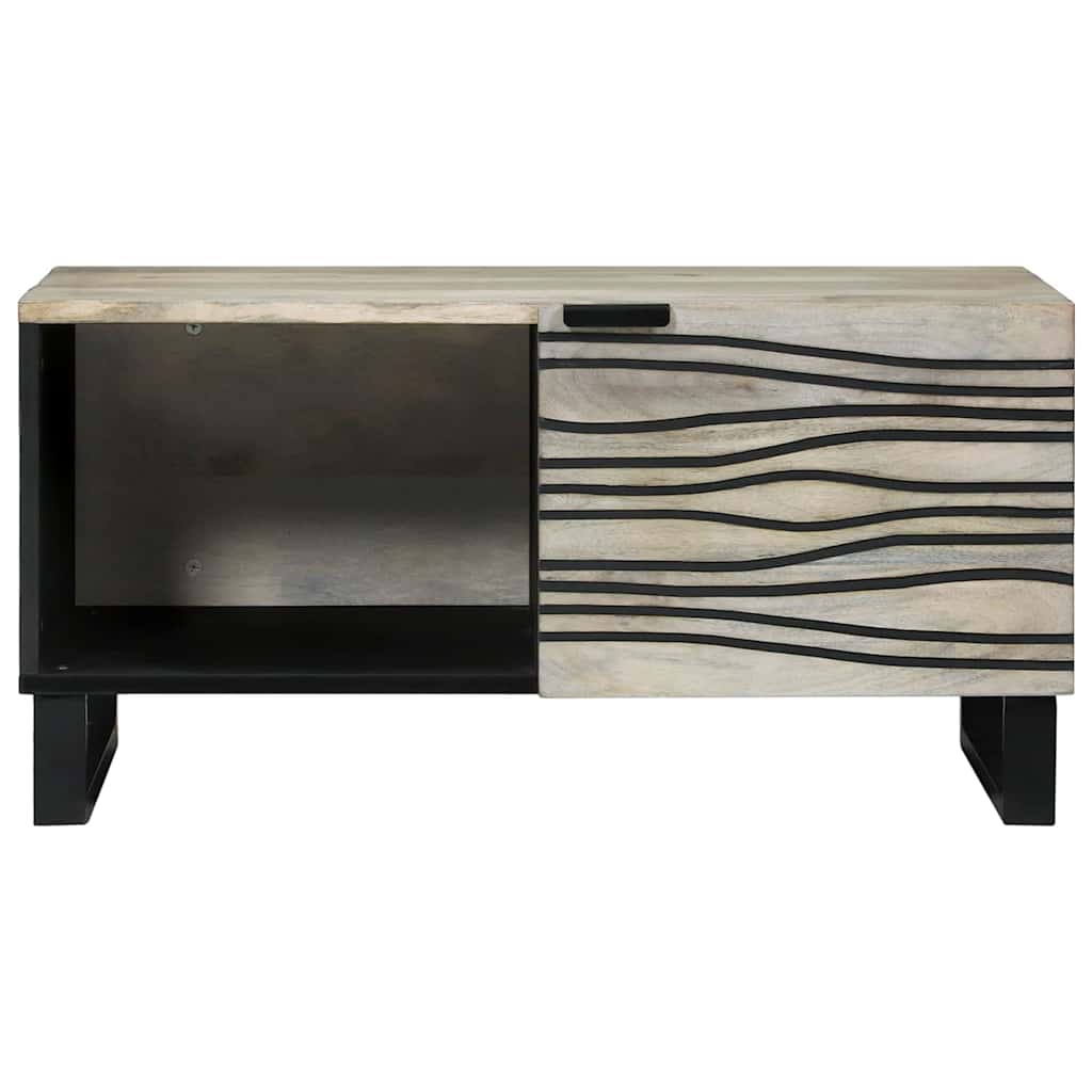 Coffee Table Beige and Black 80 x 50 x 40 cm
