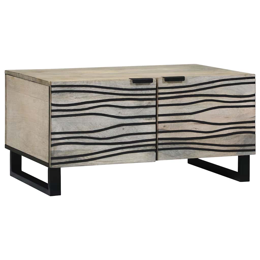 Coffee Table Beige and Black 80 x 50 x 40 cm
