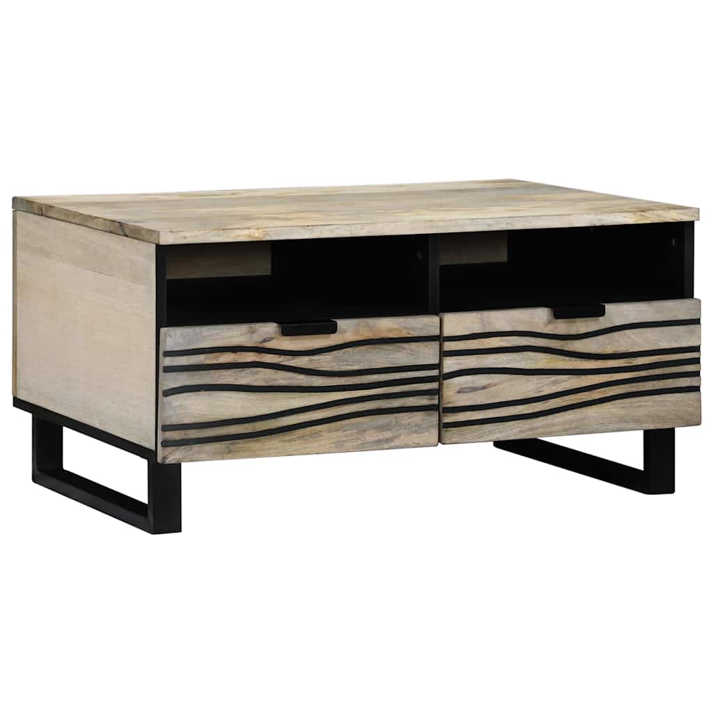 Coffee Table with Drawer Beige and Black 80 x 54 x 40 cm