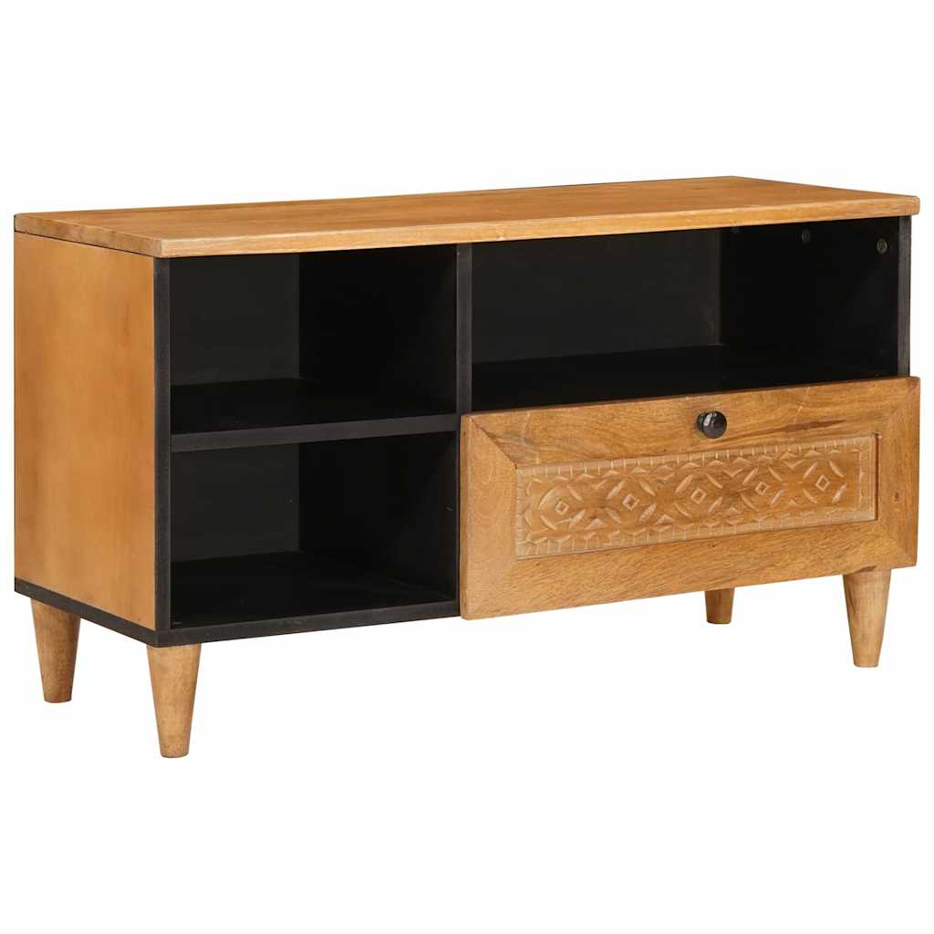 TV Cabinet Light brown 80 x 33 x 46 cm Solid mango wood