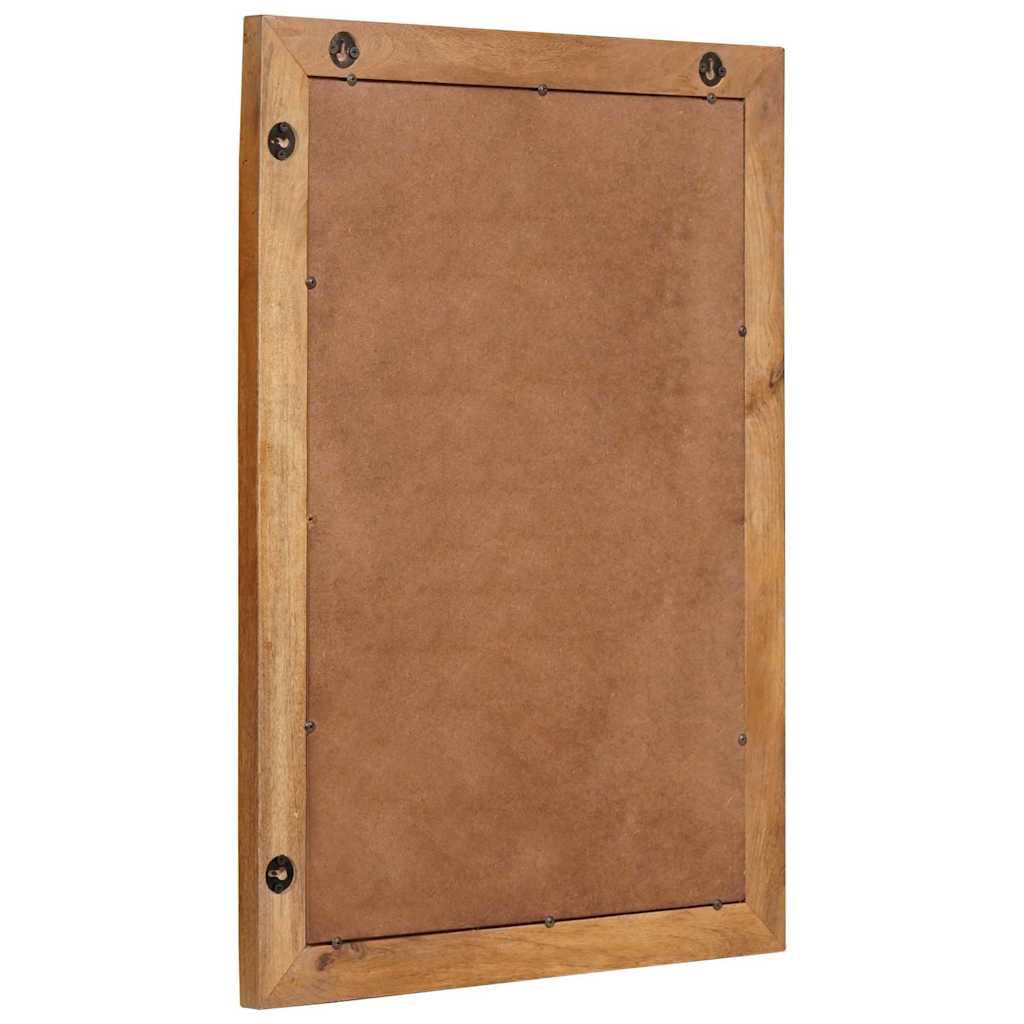 Mirror With Mirror Light Brown 57 X 70 X 3 Cm Solid Mango Wood