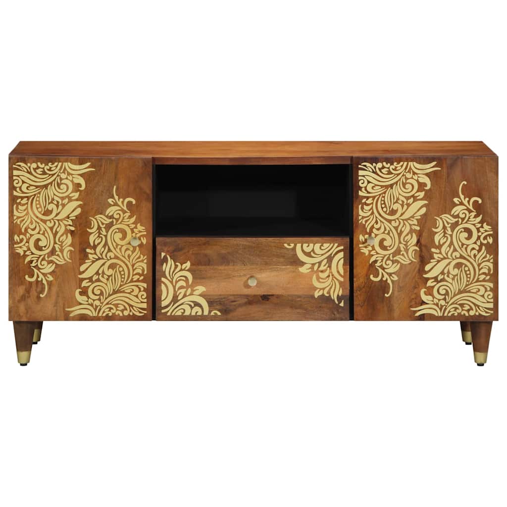 TV Cabinet with Shelf Brown 105 x 33.5 x 46 cm Solid Mango wood
