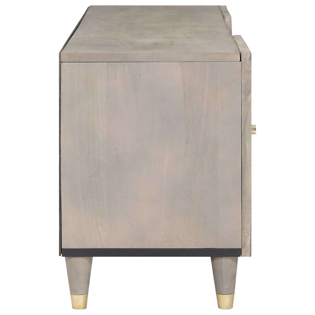 TV Cabinet Grey and Gold 105 x 33.5 x 46 cm Solid Mango wood