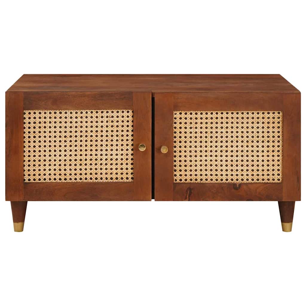 Coffee Tables Brown 80 x 50 x 40 cm Cane and solid mango wood
