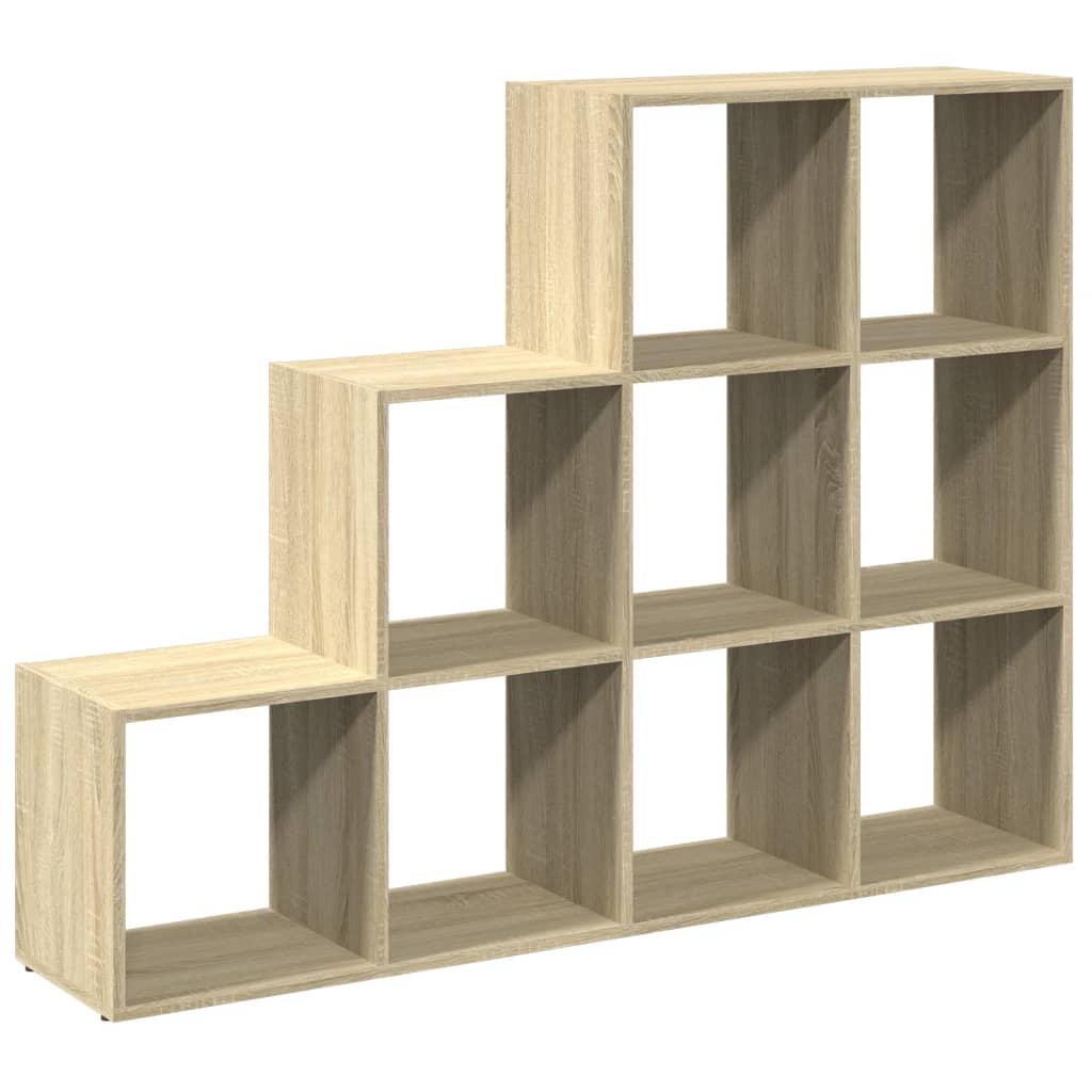 Room Divider Bookcase 3-Tier Sonoma Oak 137.5x29x103.5 cm Engineered Wood