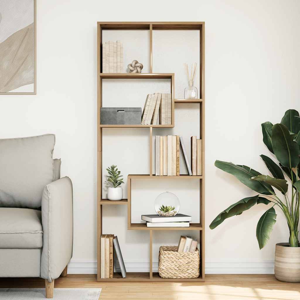Room Divider Bookcase Artisan Oak 67x25x161.5 cm Engineered Wood