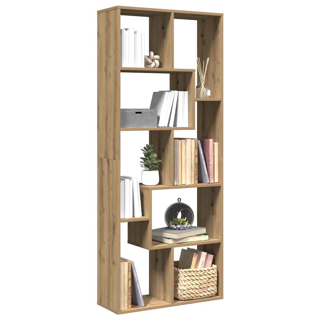 Room Divider Bookcase Artisan Oak 67x25x161.5 cm Engineered Wood
