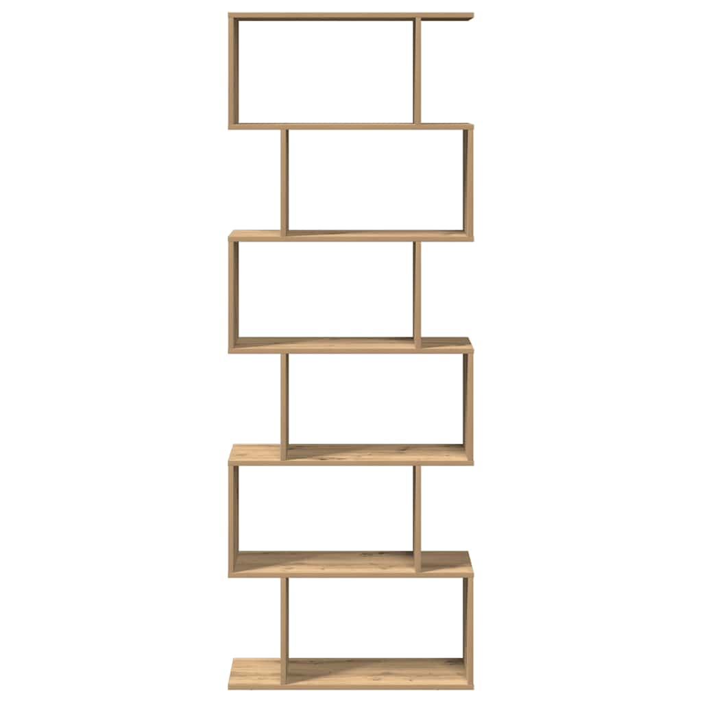 Room Divider Bookcase 6-Tier Artisan Oak 70x24x193 cm Engineered Wood
