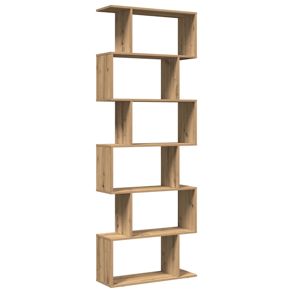 Room Divider Bookcase 6-Tier Artisan Oak 70x24x193 cm Engineered Wood
