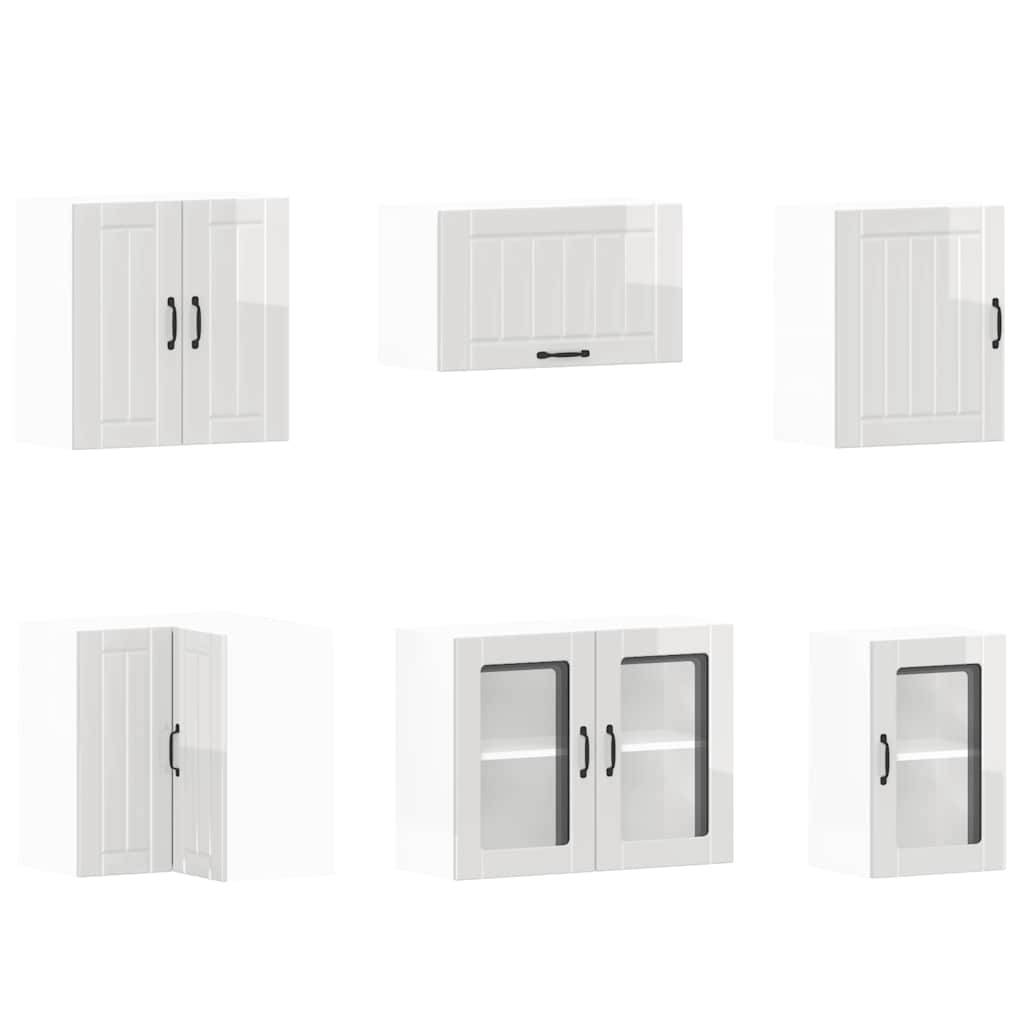 11 Piece Kitchen Cabinet Set Lucca Gloss White Engineered Wood