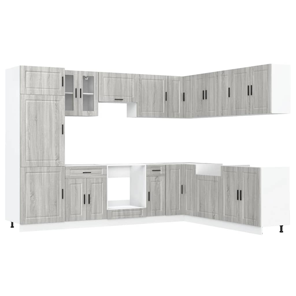 14 Piece Kitchen Cabinet Set Porto Grey Sonoma Engineered Wood