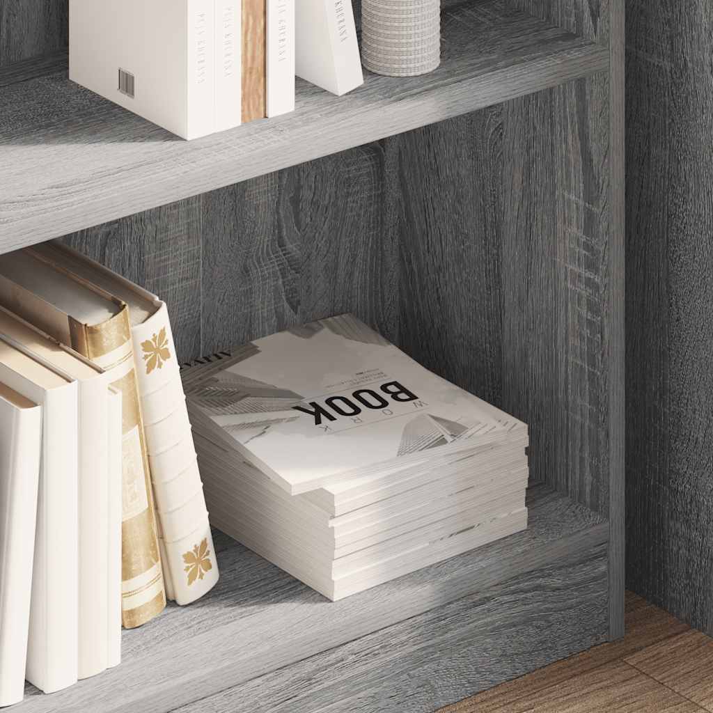 Bookcase Grey Sonoma 80x24x76 cm Engineered Wood
