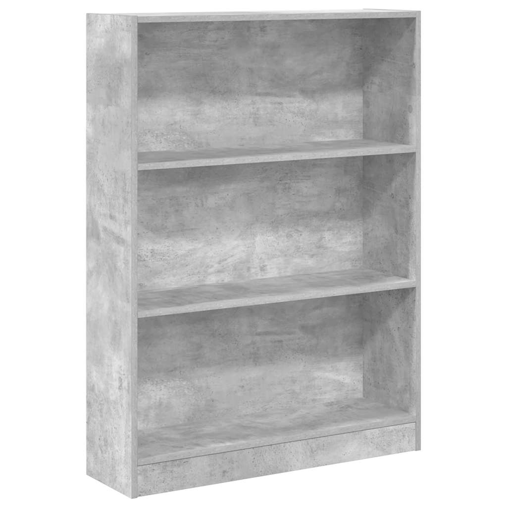 Bookcase Concrete Grey 80x24x109 cm Engineered Wood