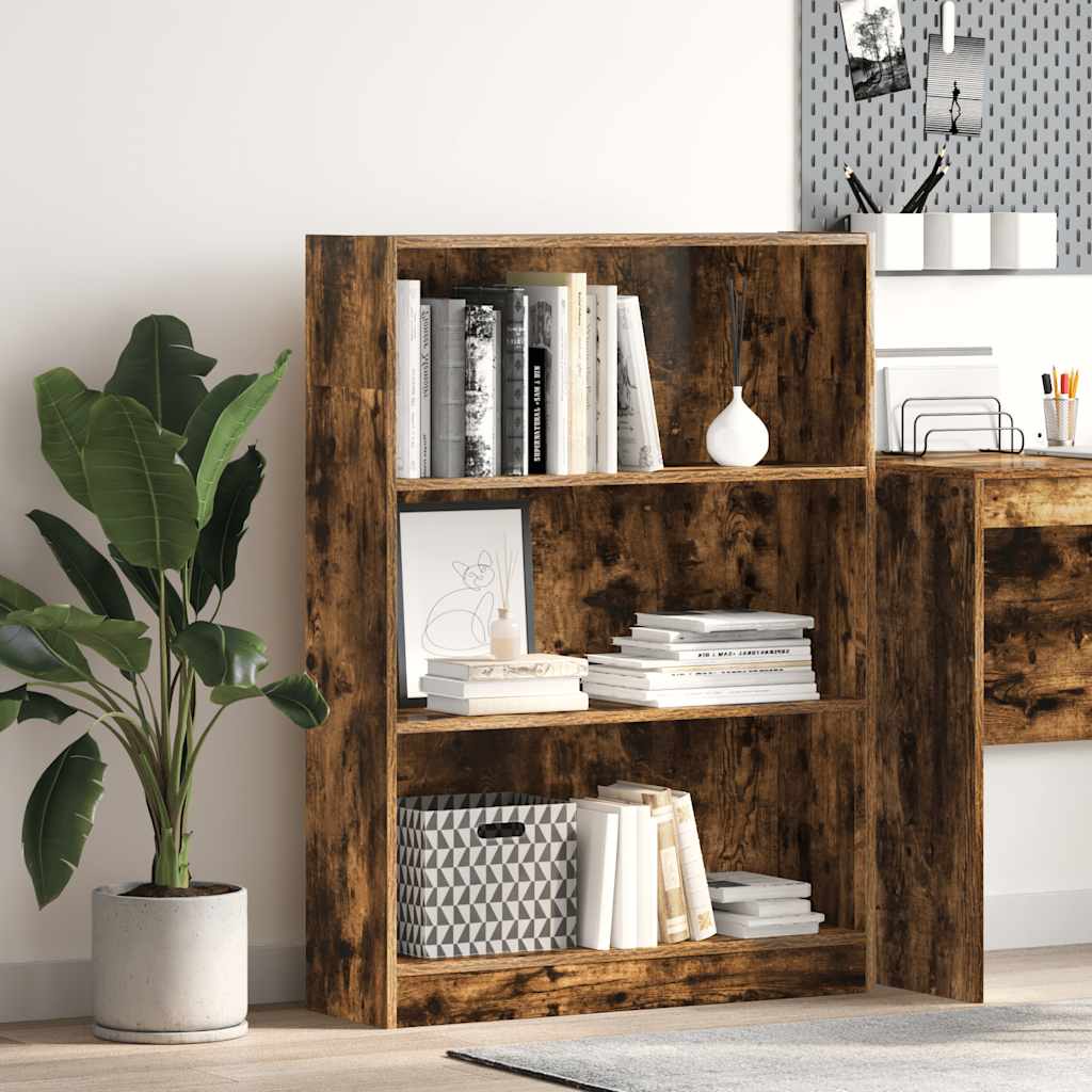 Bookcase Smoked Oak 80x24x109 cm Engineered Wood