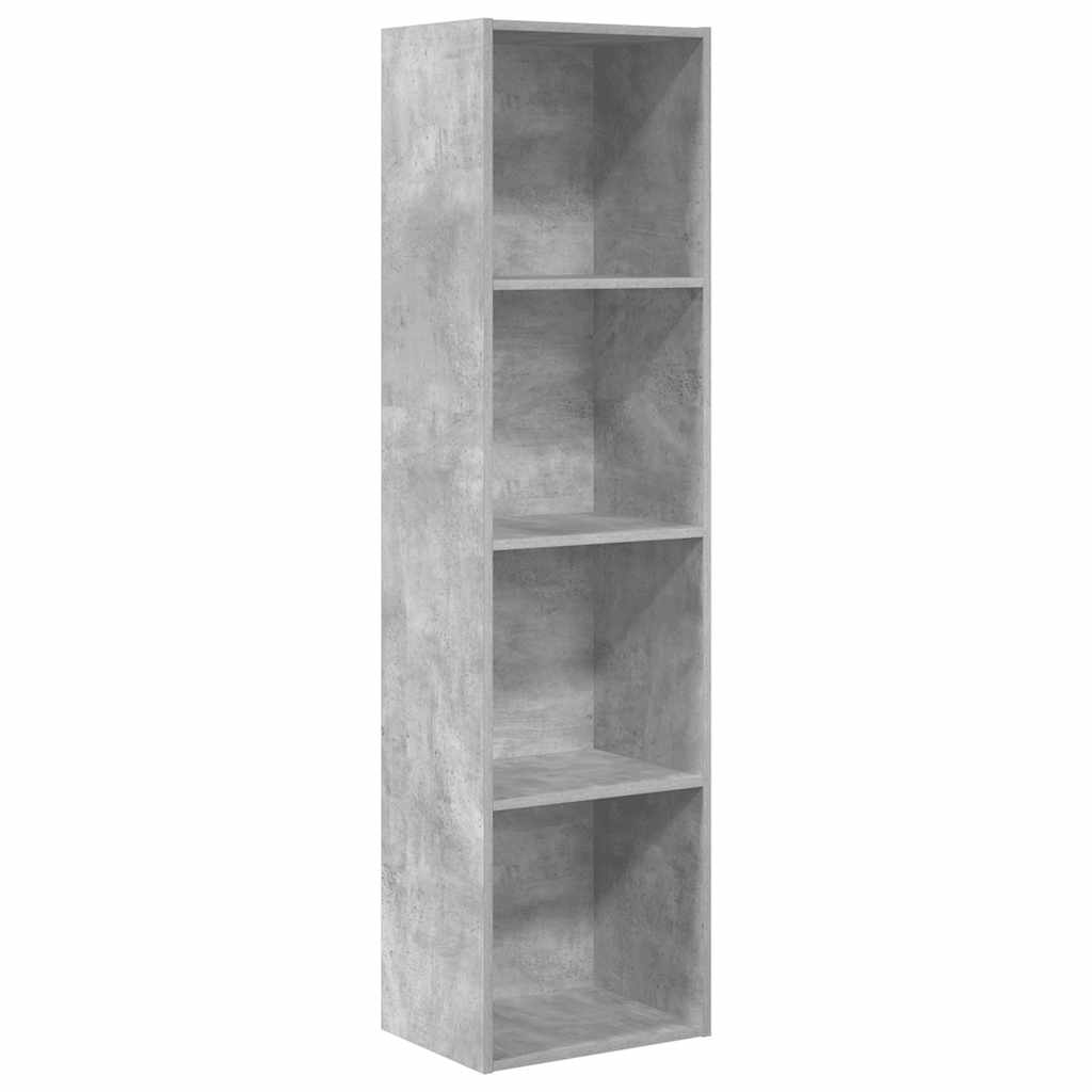Bookcase Concrete Grey 40x30x152 cm Engineered Wood