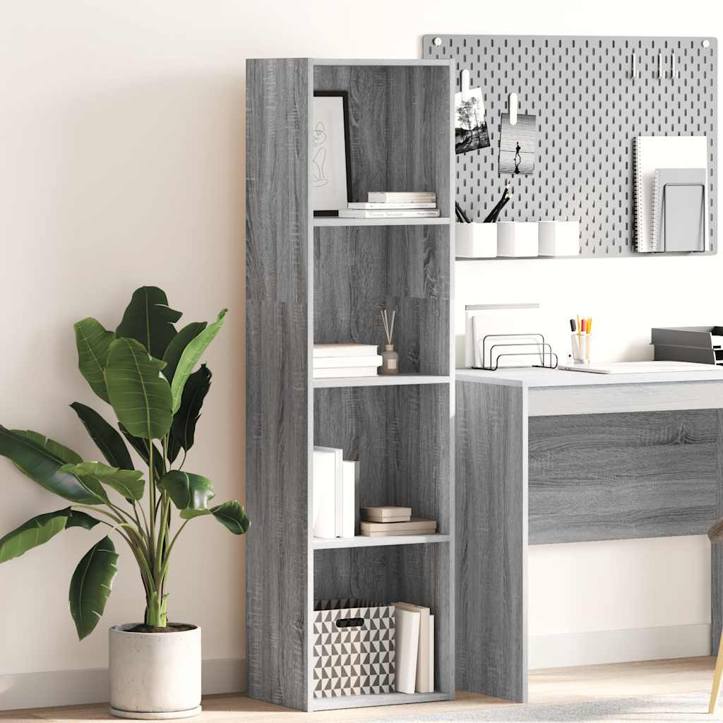 Bookcase Grey Sonoma 40x30x152 cm Engineered Wood