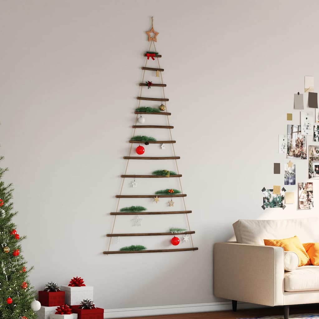 Hanging Christmas Tree with Top Star 86x180 cm Natural Branch