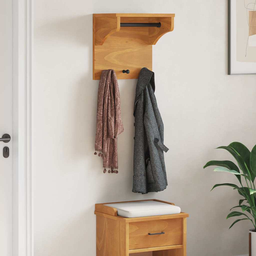 Wall-mounted Coat Rack SANDNES 43x30x42 cm Solid Wood Pine