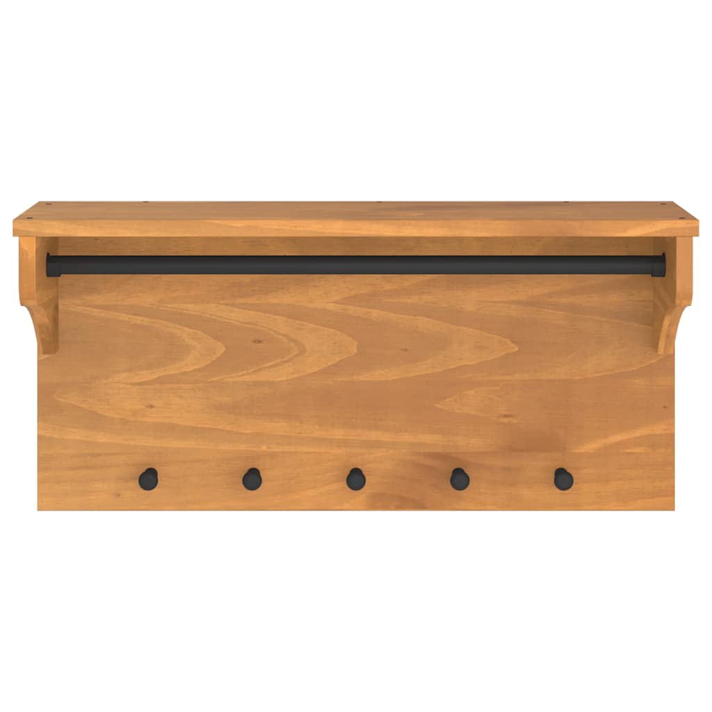 Wall-mounted Coat Rack SANDNES 87x30x42 cm Solid Wood Pine