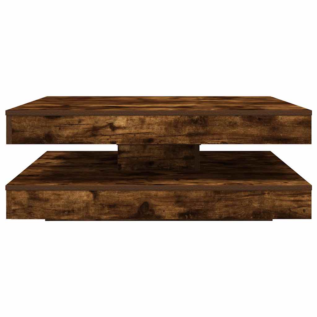 Coffee Table 360-Degree Rotatable Smoked Oak 90x90x34.5 cm
