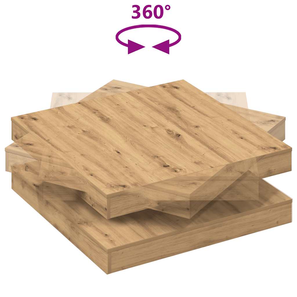 Coffee Table 360-Degree Rotatable Artisan Oak 90x90x34.5 cm