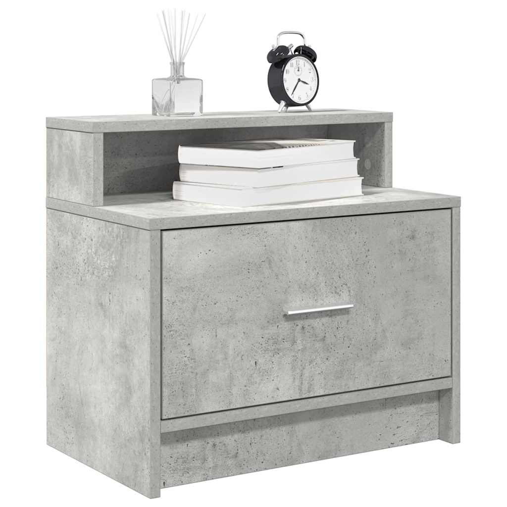 Bedside Cabinets with Drawer 2 pcs Concrete Grey 51x31x47 cm