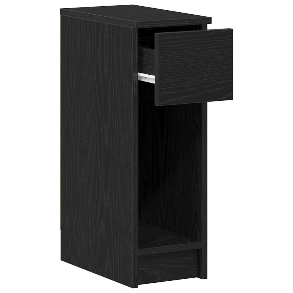 Bedside Cabinets with Drawer 2 pcs Black Oak 20x36x60 cm