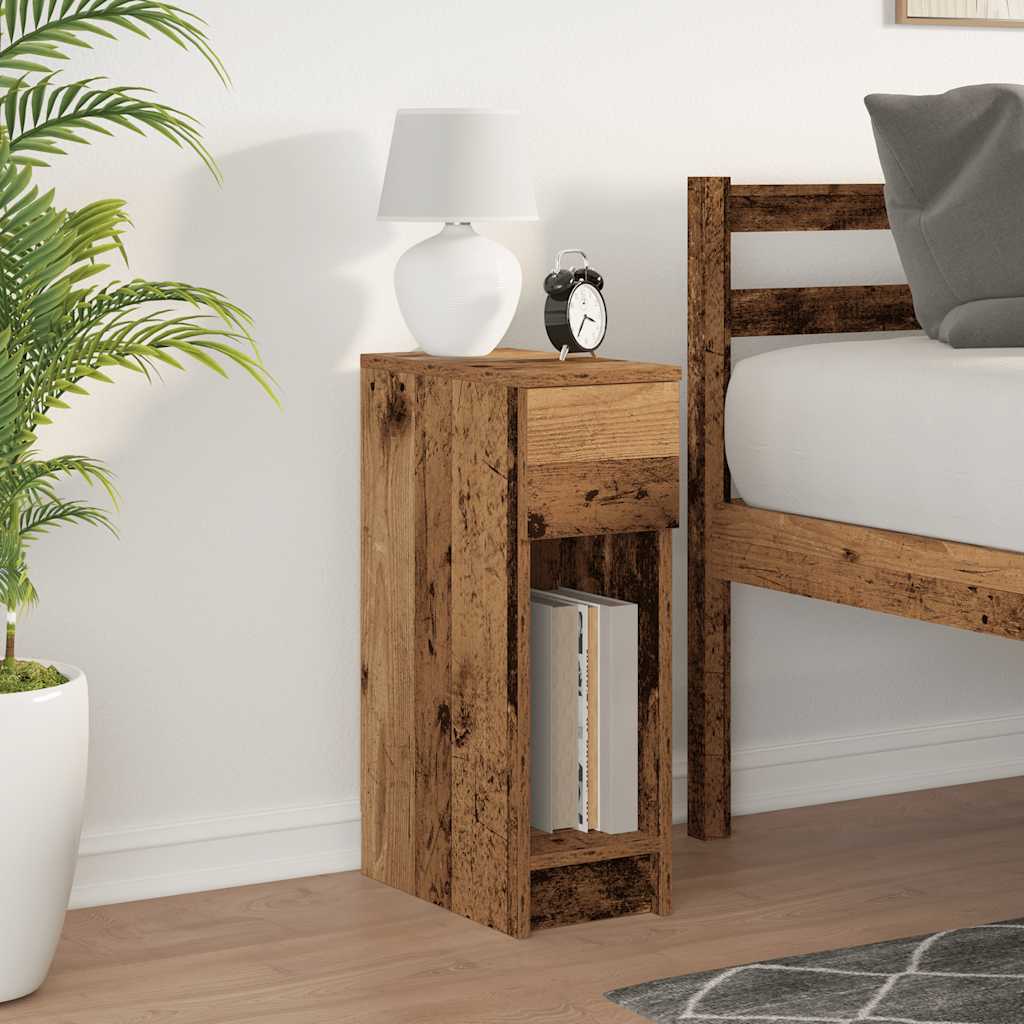 Bedside Cabinet with Drawer Old Wood 20x36x60 cm