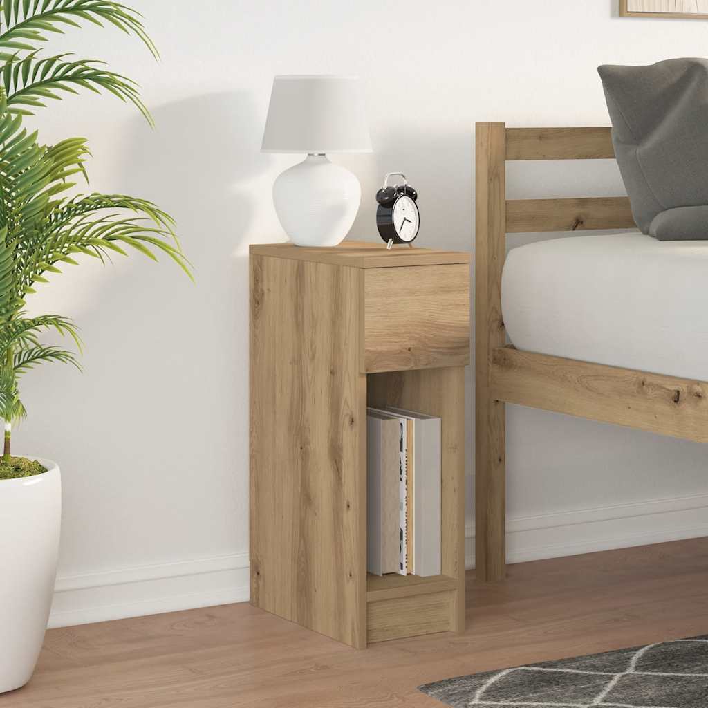 Bedside Cabinet with Drawer Artisan Oak 20x36x60 cm