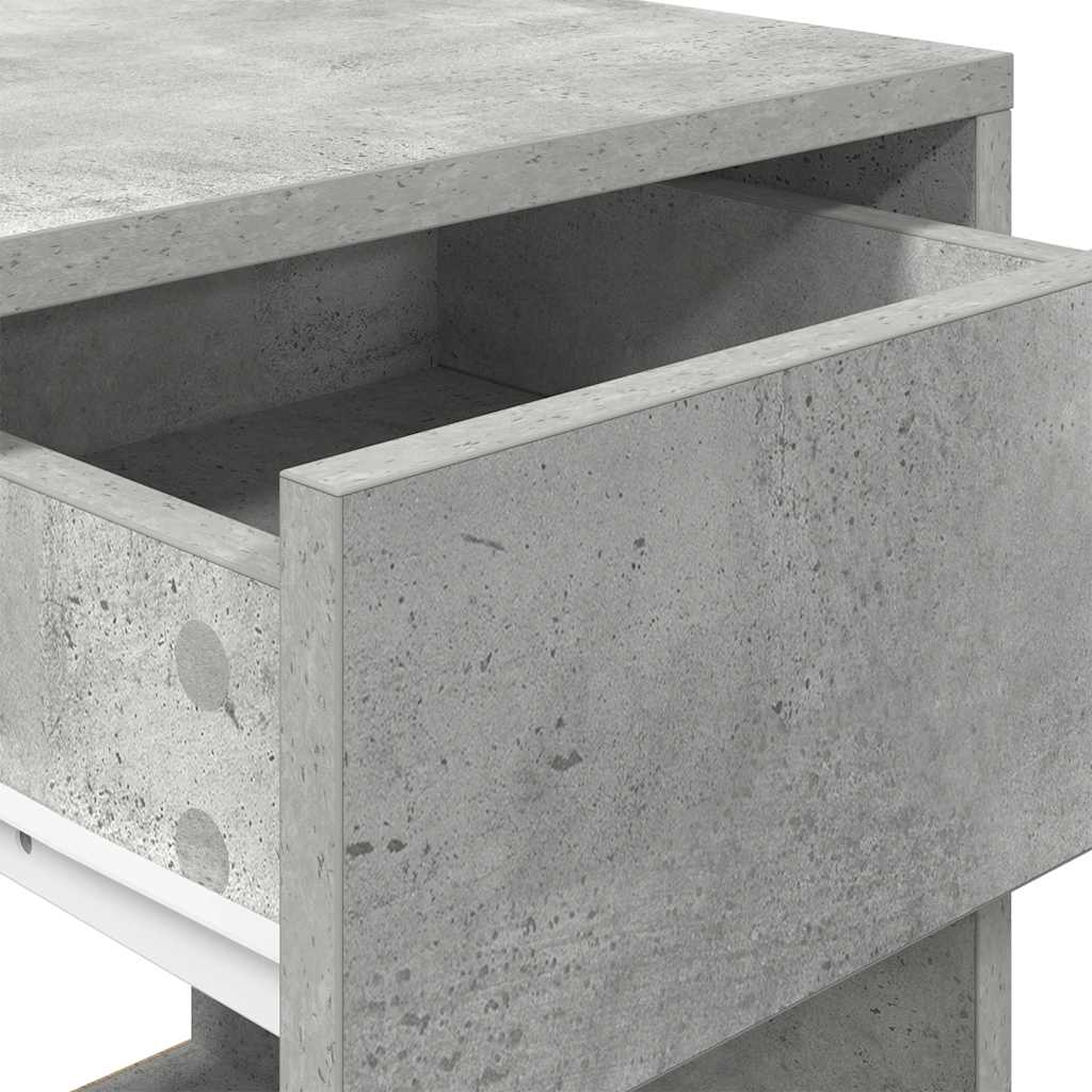 Bedside Cabinet with Drawer Concrete Grey 35x34x66.5 cm