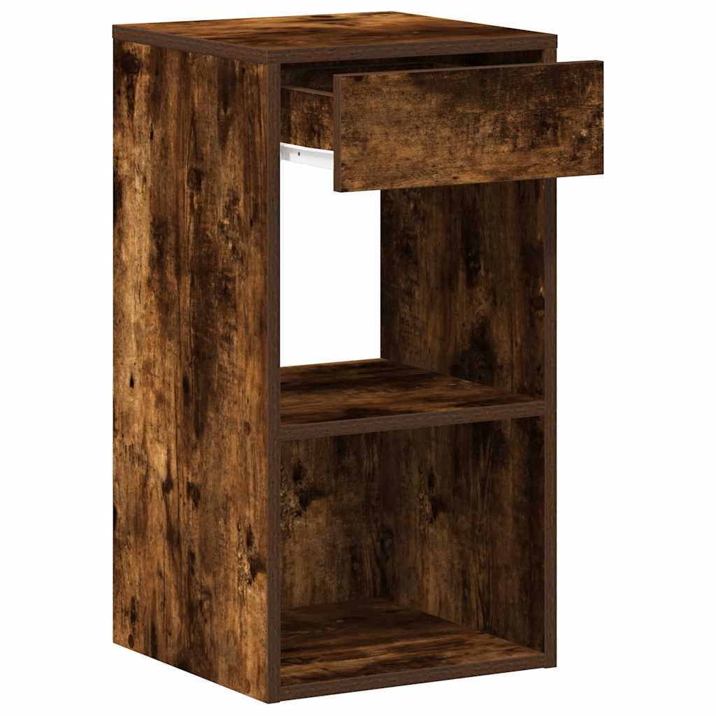 Bedside Cabinet with Drawer Smoked Oak 35x34x66.5 cm