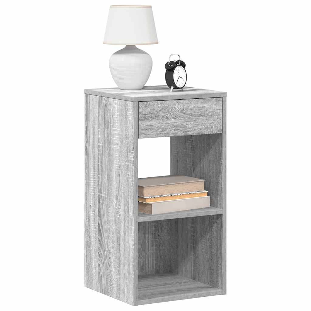 Bedside Cabinet with Drawer Grey Sonoma 35x34x66.5 cm