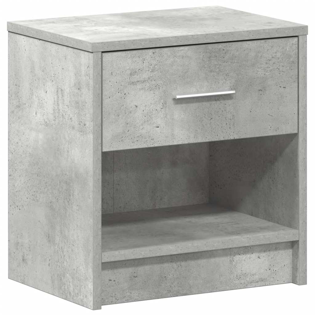 Bedside Cabinet with Drawer Concrete Grey 39x28x41 cm