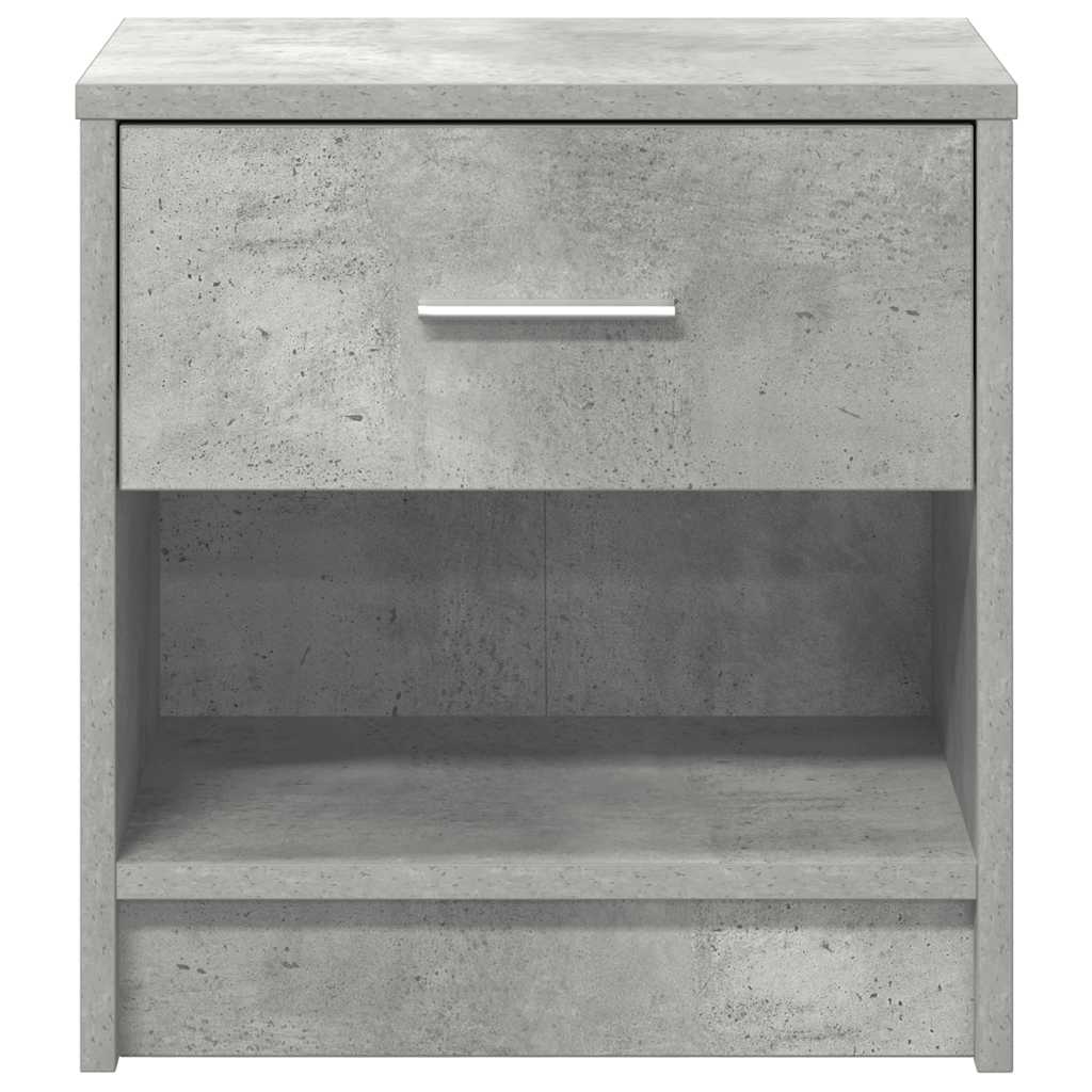 Bedside Cabinets 2 pcs with Drawer Concrete Grey 39x28x41 cm