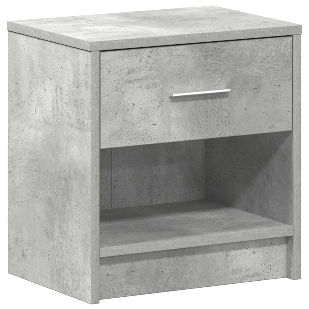 Bedside Cabinets 2 pcs with Drawer Concrete Grey 39x28x41 cm