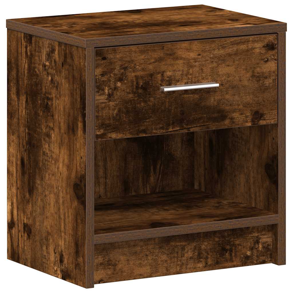 Bedside Cabinet with Drawer Smoked Oak 39x28x41 cm
