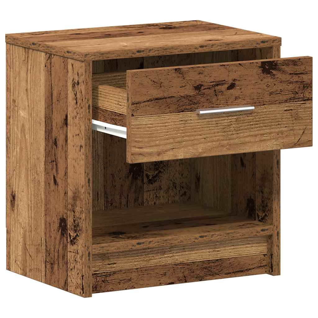 Bedside Cabinets 2 pcs with Drawer Old Wood 39x28x41 cm