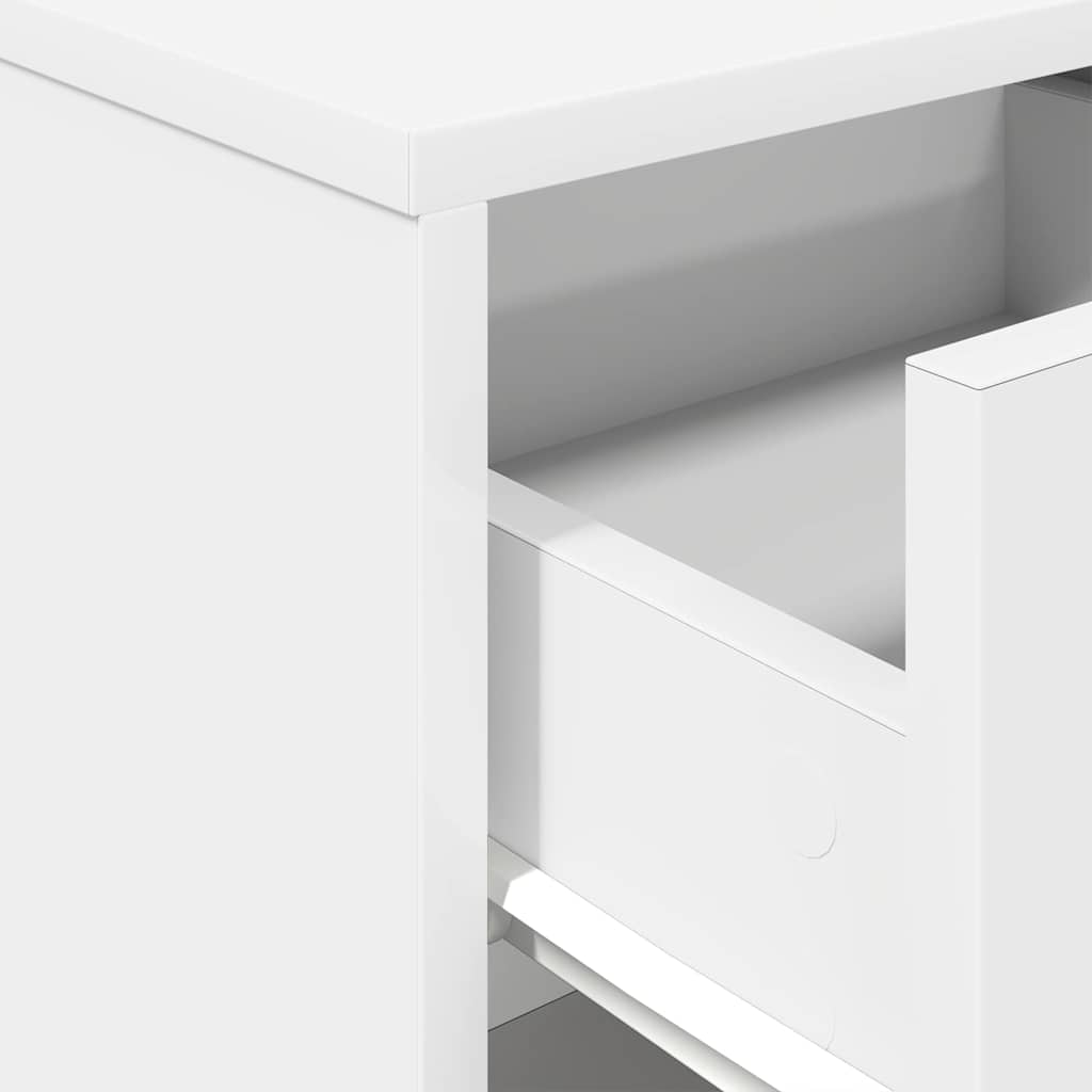 Bedside Cabinet with Drawer White 40x34x50 cm