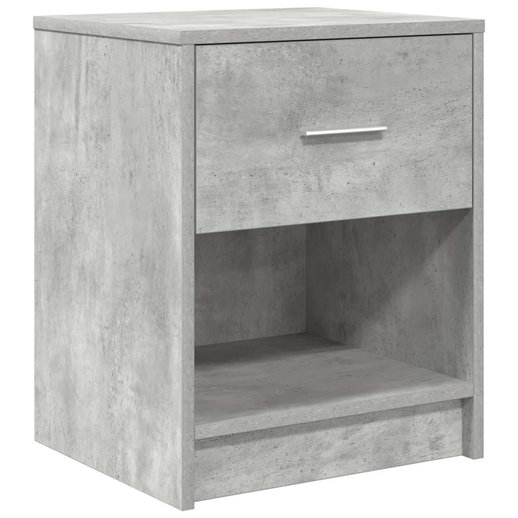 Bedside Cabinet with Drawer Concrete Grey 40x34x50 cm