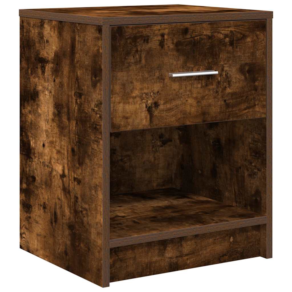 Bedside Cabinet with Drawer Smoked Oak 40x34x50 cm