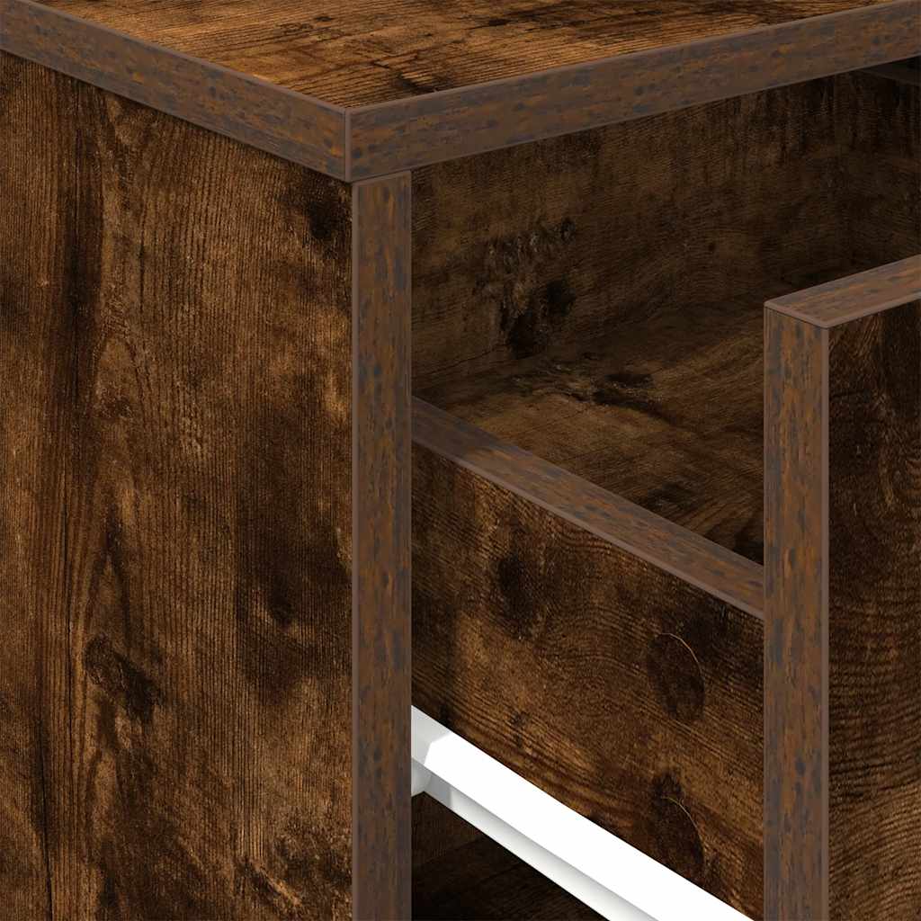 Bedside Cabinet with Drawer Smoked Oak 40x34x50 cm