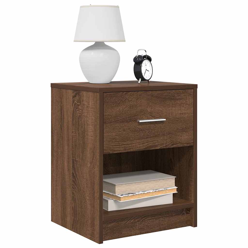 Bedside Cabinets 2 pcs with Drawer Brown Oak 40x34x50 cm