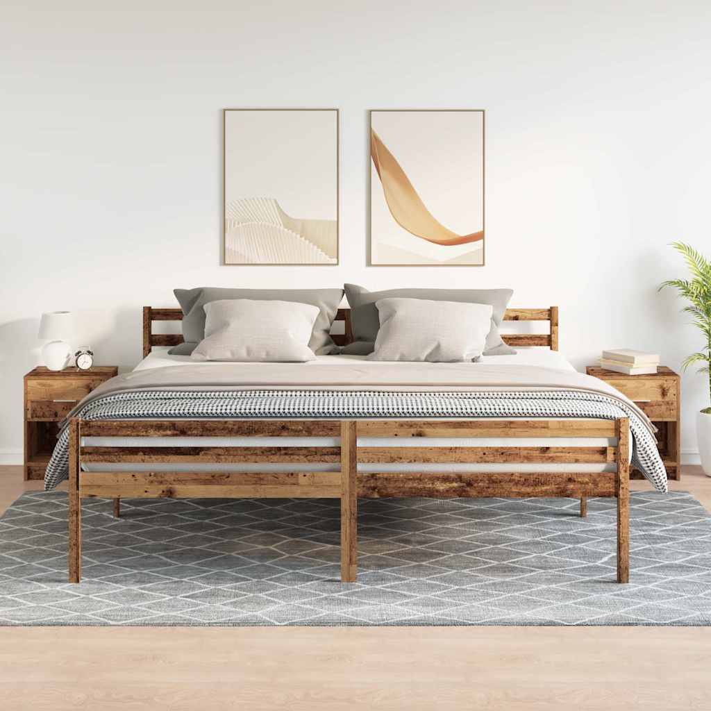 Bedside Cabinets 2 pcs with Drawer Old Wood 40x34x50 cm