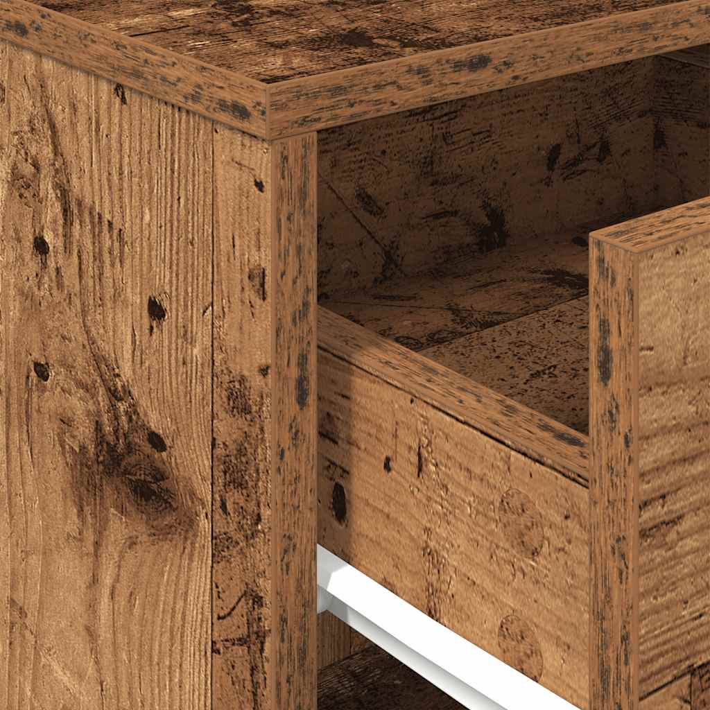 Bedside Cabinets 2 pcs with Drawer Old Wood 40x34x50 cm